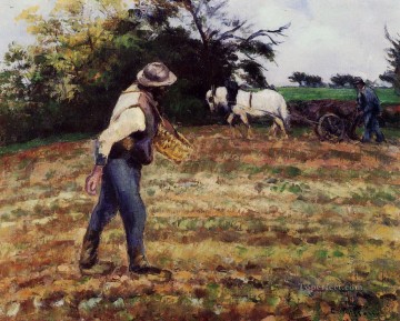  1875 Lienzo - El sembrador Montfoucault 1875 Camille Pissarro